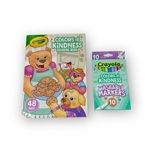 Crayola Colors of Kindness Coloring Book 48 Pages Tear and Share 10 Pack Markers - Picture 1 of 9